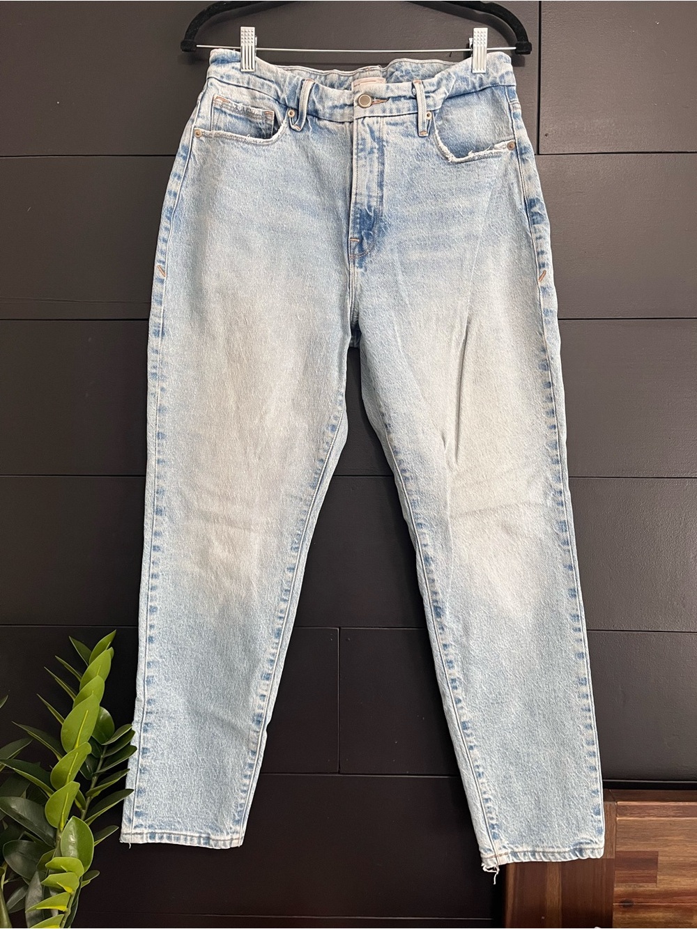 GOOD AMERICAN Light Blue Denim Jeans Straight Leg Pants Women’s 6/28 EUC